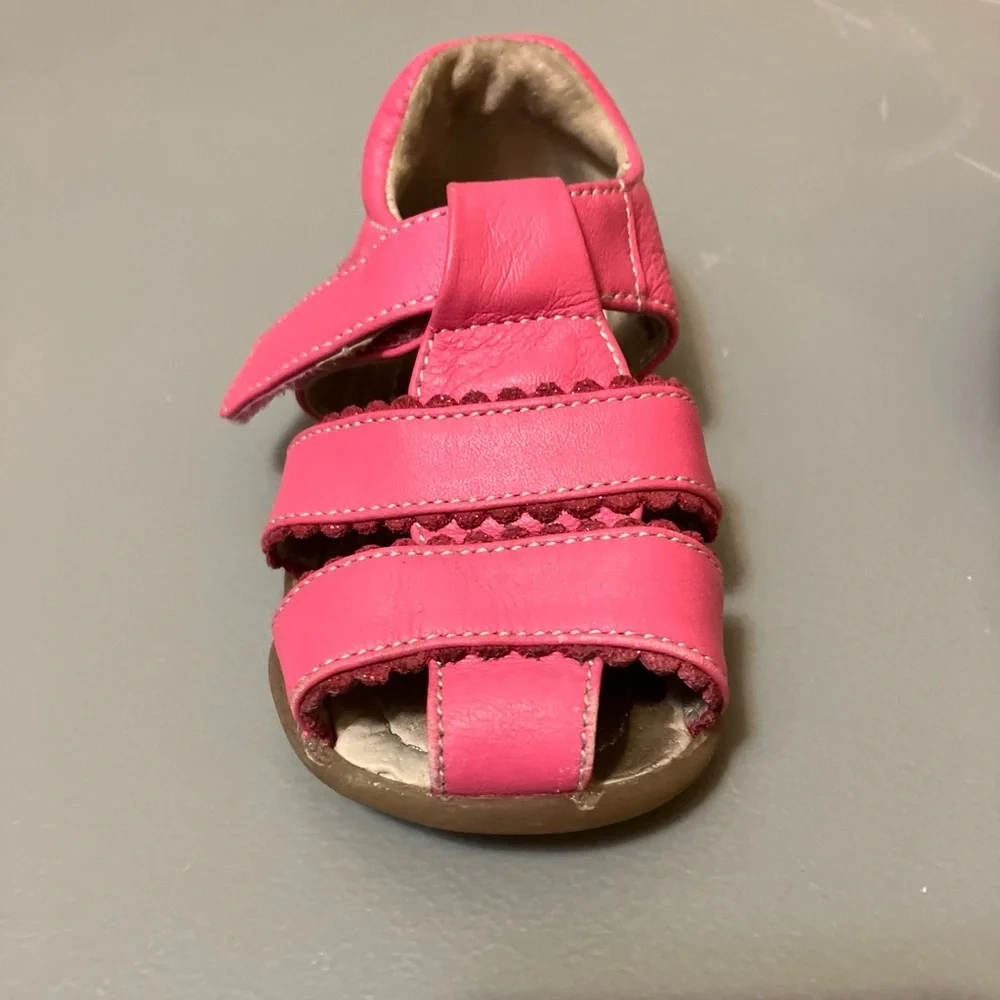 See Kai Run Fisherman Style Leather Sandals, Pink - Size 5 (GUC) - Picture 7 of 9